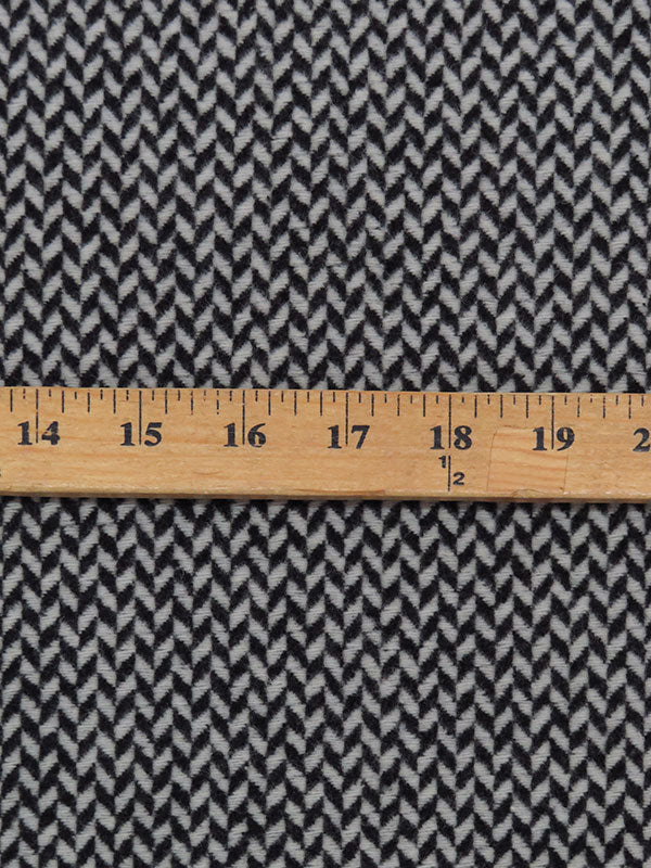 Cloud Gray/Black Wool/Nylon Brushed Novelty Herringbone Coating - NY Designer - 60W