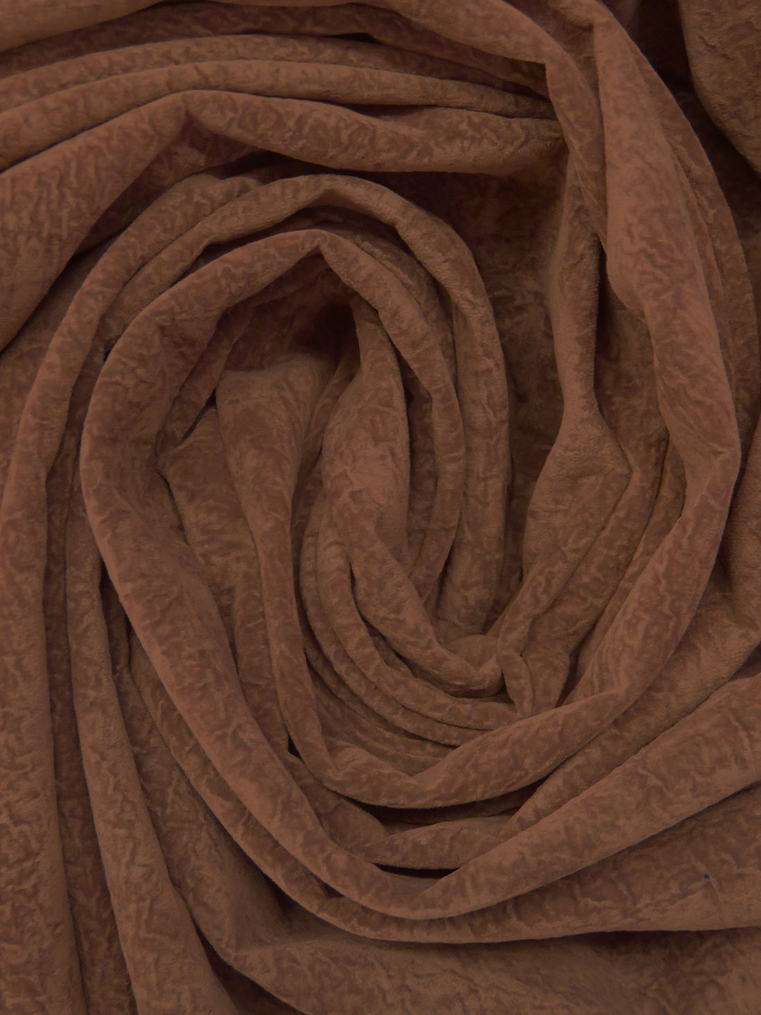Copper Brown 100% Cotton Crinkle-Look Suede Suiting 53W