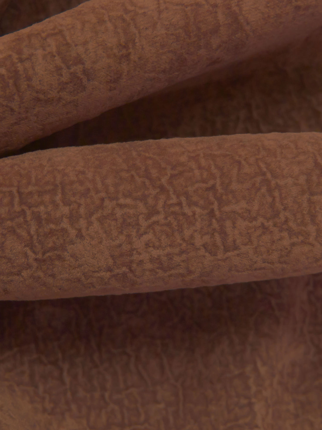 Copper Brown 100% Cotton Crinkle-Look Suede Suiting 53W