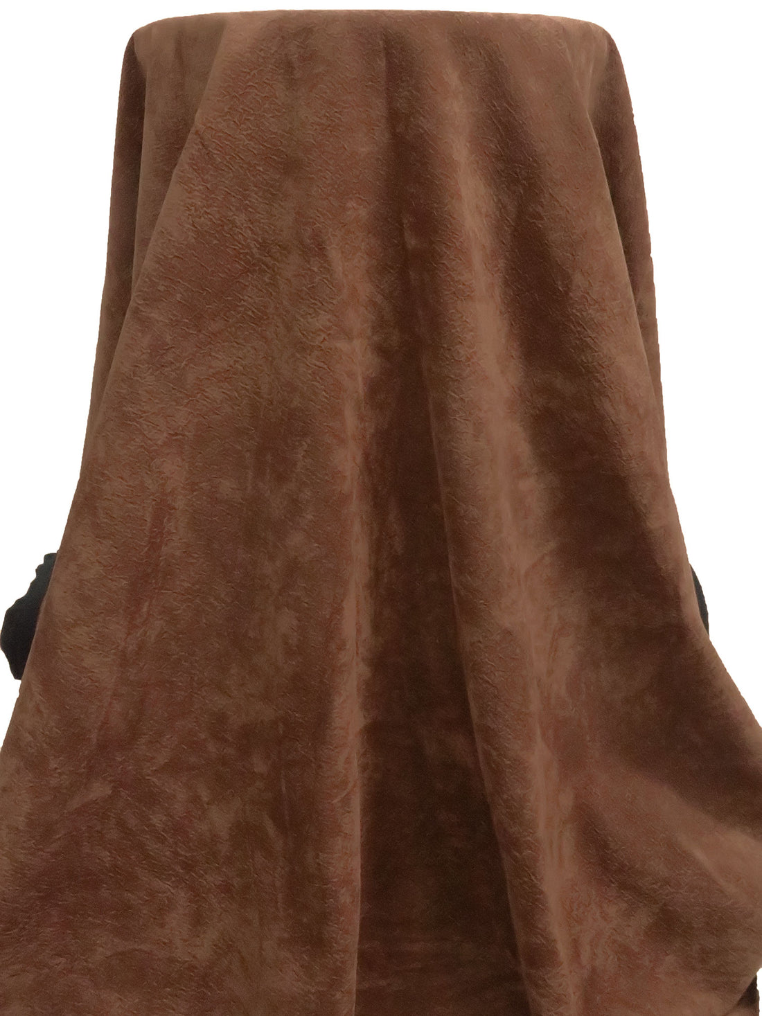 Copper Brown 100% Cotton Crinkle-Look Suede Suiting 53W