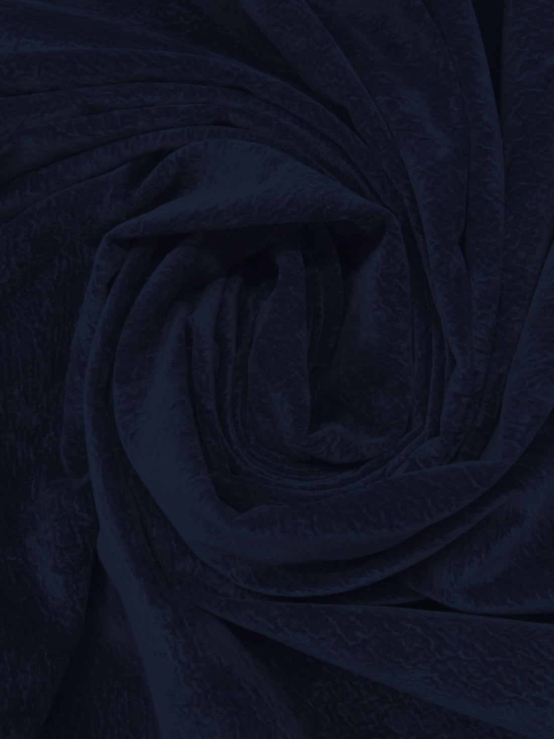 Midnight Blue 100% Cotton Crinkle-Look Suede Suiting 55W