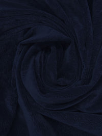 Midnight Blue 100% Cotton Crinkle-Look Suede Suiting 55W
