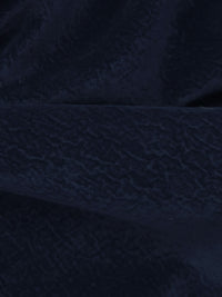 Midnight Blue 100% Cotton Crinkle-Look Suede Suiting 55W