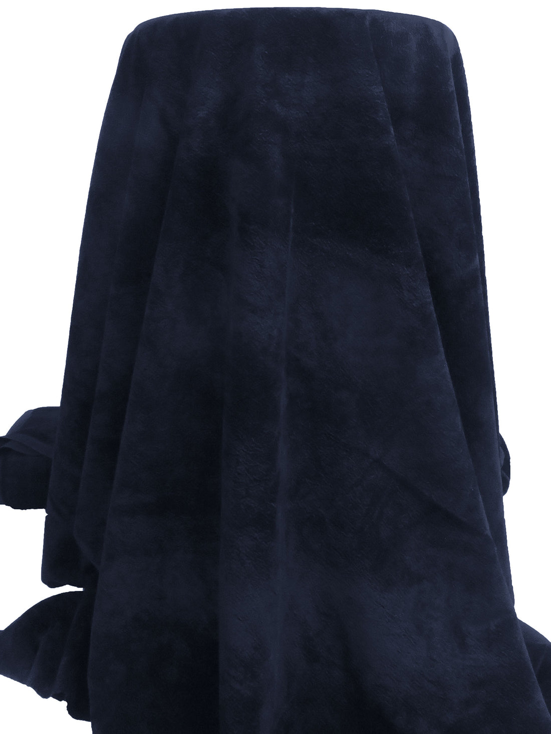 Midnight Blue 100% Cotton Crinkle-Look Suede Suiting 55W