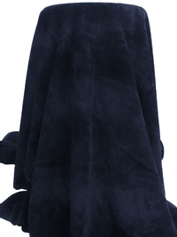 Midnight Blue 100% Cotton Crinkle-Look Suede Suiting 55W