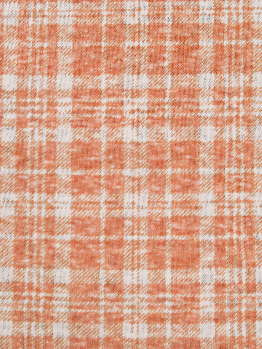 Sawtooth Oak/White Polyester/Cotton Heathered Plaid Print Jersey Knit 57W
