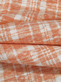Sawtooth Oak/White Polyester/Cotton Heathered Plaid Print Jersey Knit 57W