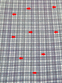 SOLD AS IS ONLY - Mid Gray/White Polyester/Cotton Heathered Plaid Print Jersey Knit 56W