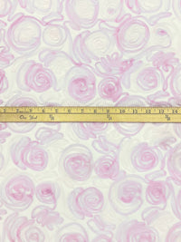 Pink Lavender/Off-White 100% Nylon Embellished Rosettes Netting 56W