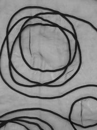 Black 100% Nylon Embellished Swirls Organza 106W