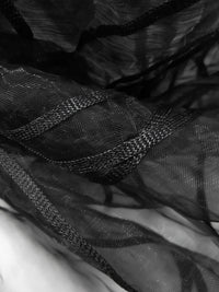 Black 100% Nylon Embellished Swirls Organza 106W