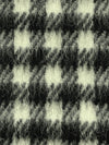 Ivory/Black 100% Wool Check Plaid Brushed Coating - NY Designer - 60W