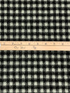 Ivory/Black 100% Wool Check Plaid Brushed Coating - NY Designer - 60W