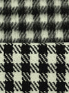 Ivory/Black 100% Wool Check Plaid Brushed Coating - NY Designer - 60W