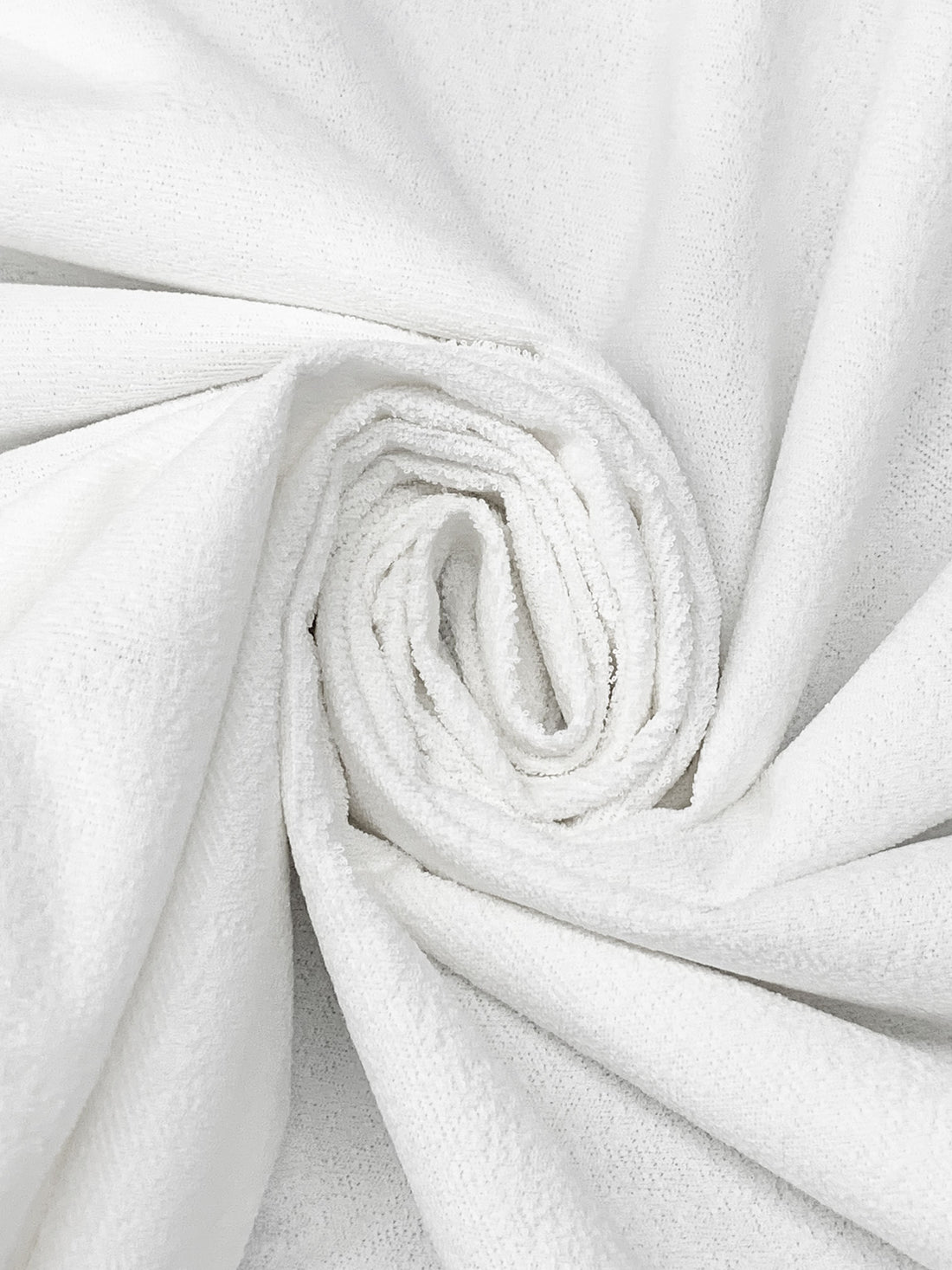 White/Off-White Cotton/Polyester/Polyurethane Laminated Terry Cloth 56W