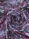 Old Mauve/Wisteria/Black/White Polyester/Lycra Abstract Multi-Print DTY Knit 58W