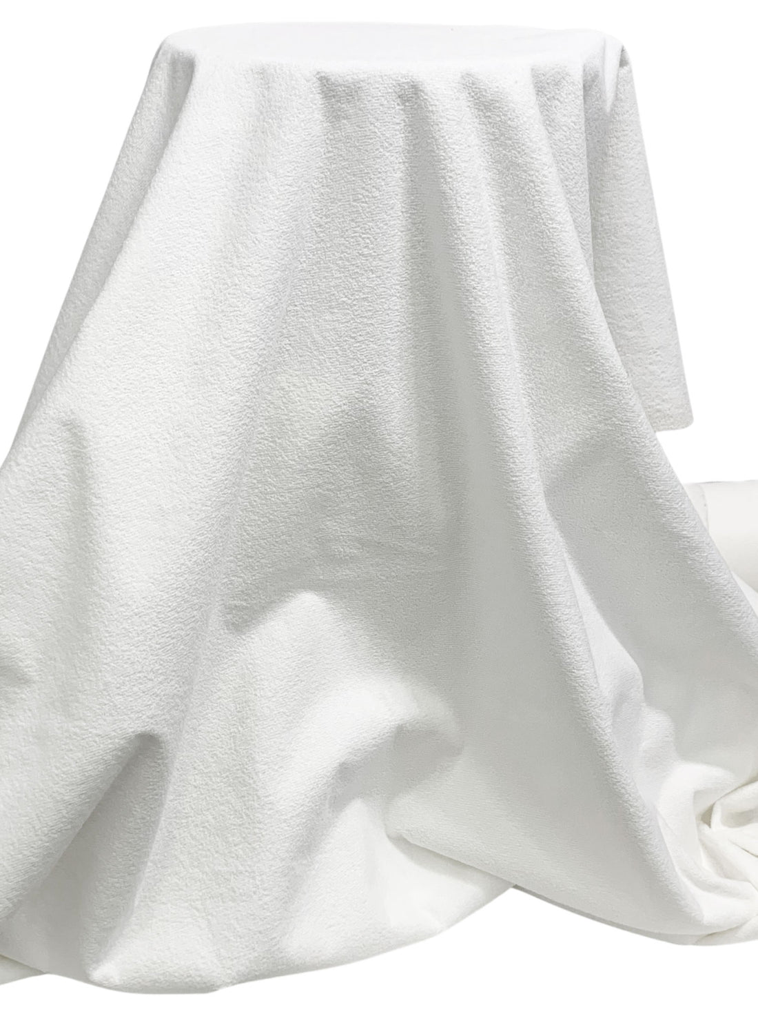 White/Off-White Cotton/Polyester/Polyurethane Laminated Terry Cloth 56W