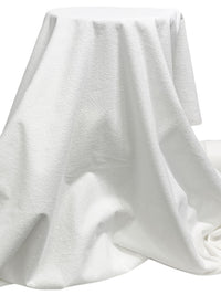 White/Off-White Cotton/Polyester/Polyurethane Laminated Terry Cloth 56W