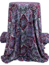 Old Mauve/Wisteria/Black/White Polyester/Lycra Abstract Multi-Print DTY Knit 58W