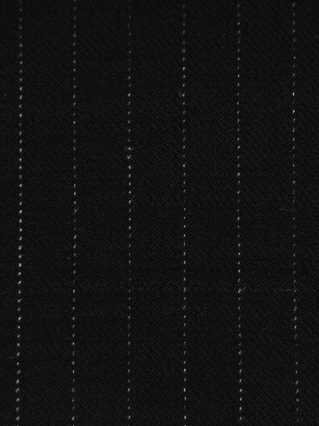 Black/Gray Wool/Polyester/Lycra Vertical Pinstripe Twill Weave Stretch Suiting - NY Designer - 56W