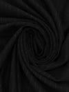 Black/Gray Wool/Polyester/Lycra Vertical Pinstripe Twill Weave Stretch Suiting - NY Designer - 56W