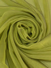 Avocado Green 100% Silk Iridescent Chiffon 44W