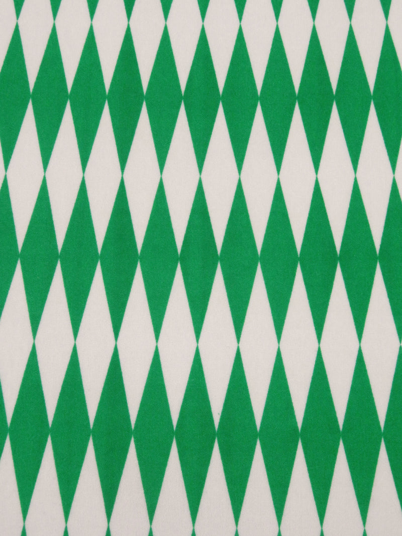 Medium Green/Off-White Polyester/Lycra Diamond Print FTY Knit 59W