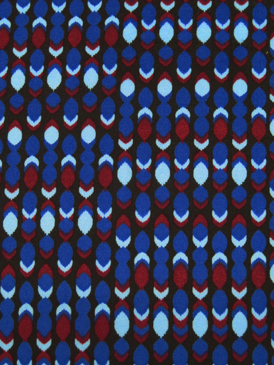Dark Burgundy/Black/Dark Cornflower/Cloudy Blue Polyester/Lycra Abstract Dot Print DTY Knit 58W