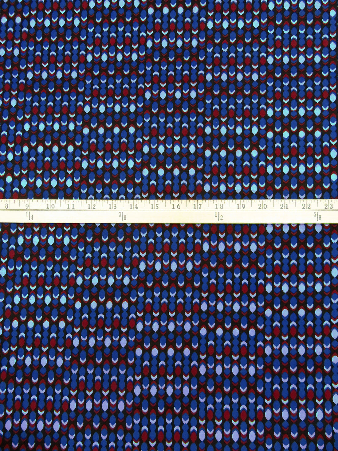 Dark Burgundy/Black/Dark Cornflower/Cloudy Blue Polyester/Lycra Abstract Dot Print DTY Knit 58W