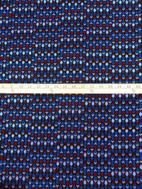 Dark Burgundy/Black/Dark Cornflower/Cloudy Blue Polyester/Lycra Abstract Dot Print DTY Knit 58W