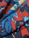 Steel Blue/Firebrick/Navy/Multi Polyester/Lycra Abstract Paisley Floral Print DTY Knit 57W