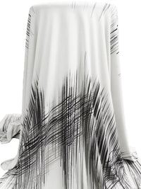 SOLD BY THE PANEL ONLY - Off-White/Black/Light Warm Gray Rayon/Lycra Hashmark Print Jersey Knit 55W