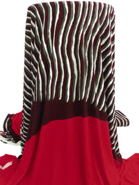 SOLD BY THE PANEL ONLY - Off-White/Dark Warm Gray/Dark Scarlet/Multi Polyester/Lycra Large Abstract Print ITY Knit 59W
