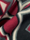 Claret/Black/Steel Teal Polyester/Lycra Medallion Print Double Brushed Knit 60W
