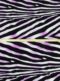 Black/White/Medium Orchid Polyester/Lycra Large Animal Print ITY Knit 56W