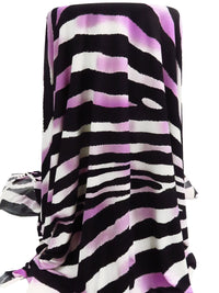 Black/White/Medium Orchid Polyester/Lycra Large Animal Print ITY Knit 56W