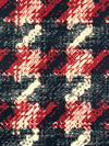 Antique Ruby/Muted Black/Off-White Polyester/Lycra Rugged Houndstooth Print Double Brushed Knit 59W