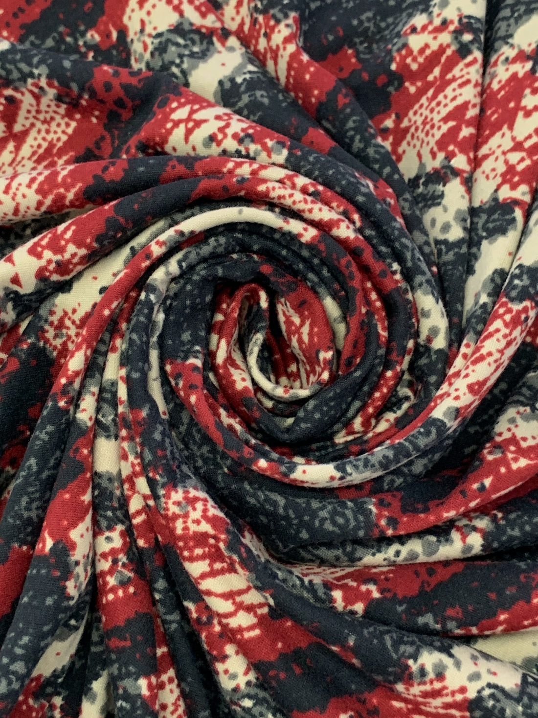 Antique Ruby/Muted Black/Off-White Polyester/Lycra Rugged Houndstooth Print Double Brushed Knit 59W