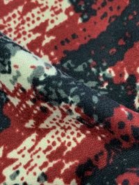 Antique Ruby/Muted Black/Off-White Polyester/Lycra Rugged Houndstooth Print Double Brushed Knit 59W