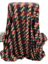 Antique Ruby/Muted Black/Off-White Polyester/Lycra Rugged Houndstooth Print Double Brushed Knit 59W
