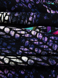 Dark Purple/Black/Dark Turquoise/Multi Polyester/Lycra Belts On Abstract Animal Print ITY Knit 56W