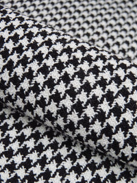 White/Black Rayon/Polyester Micro Houndstooth Suiting - NY Designer - 58W