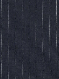 Navy/White Wool/Polyester/Lycra Vertical Pinstripe Suiting - NY Designer - 56W