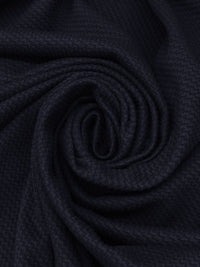 Navy Cotton/Polyester/Lycra Diagonal Zig-Zag Jacquard Double Knit - NY Designer - 50W