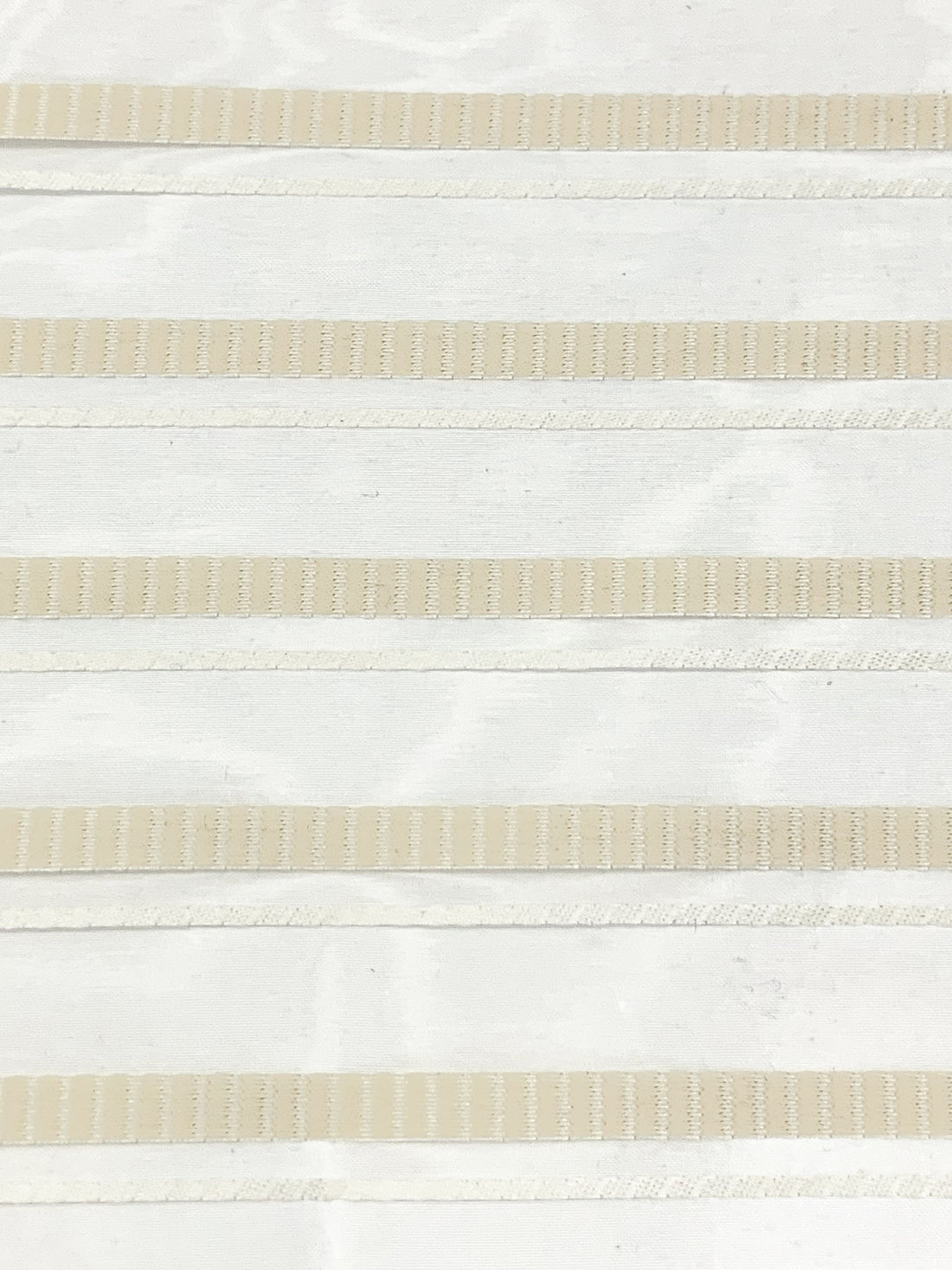 Almond/Off-White Polyester/Nylon Horizontal Ribbon Weave Organza 104W