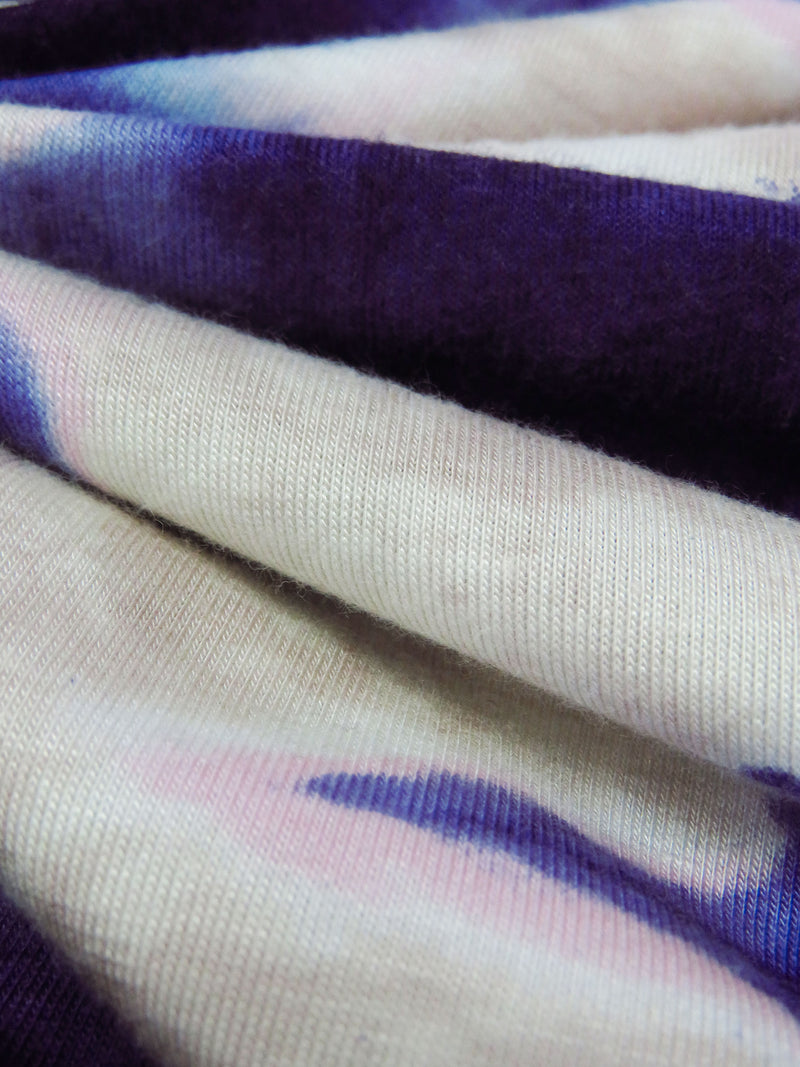 Dark Indigo/White/Bubblegum Pink/Multi Rayon/Lycra Tie-Dye Look Print Jersey Knit 54W