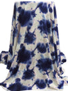 Dark Indigo/White/Bubblegum Pink/Multi Rayon/Lycra Tie-Dye Look Print Jersey Knit 54W