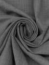 Heathered Gray/Off-White Wool/Polyester/Lycra Vertical Pinstripe Twill Weave Suiting - NY Designer - 56W