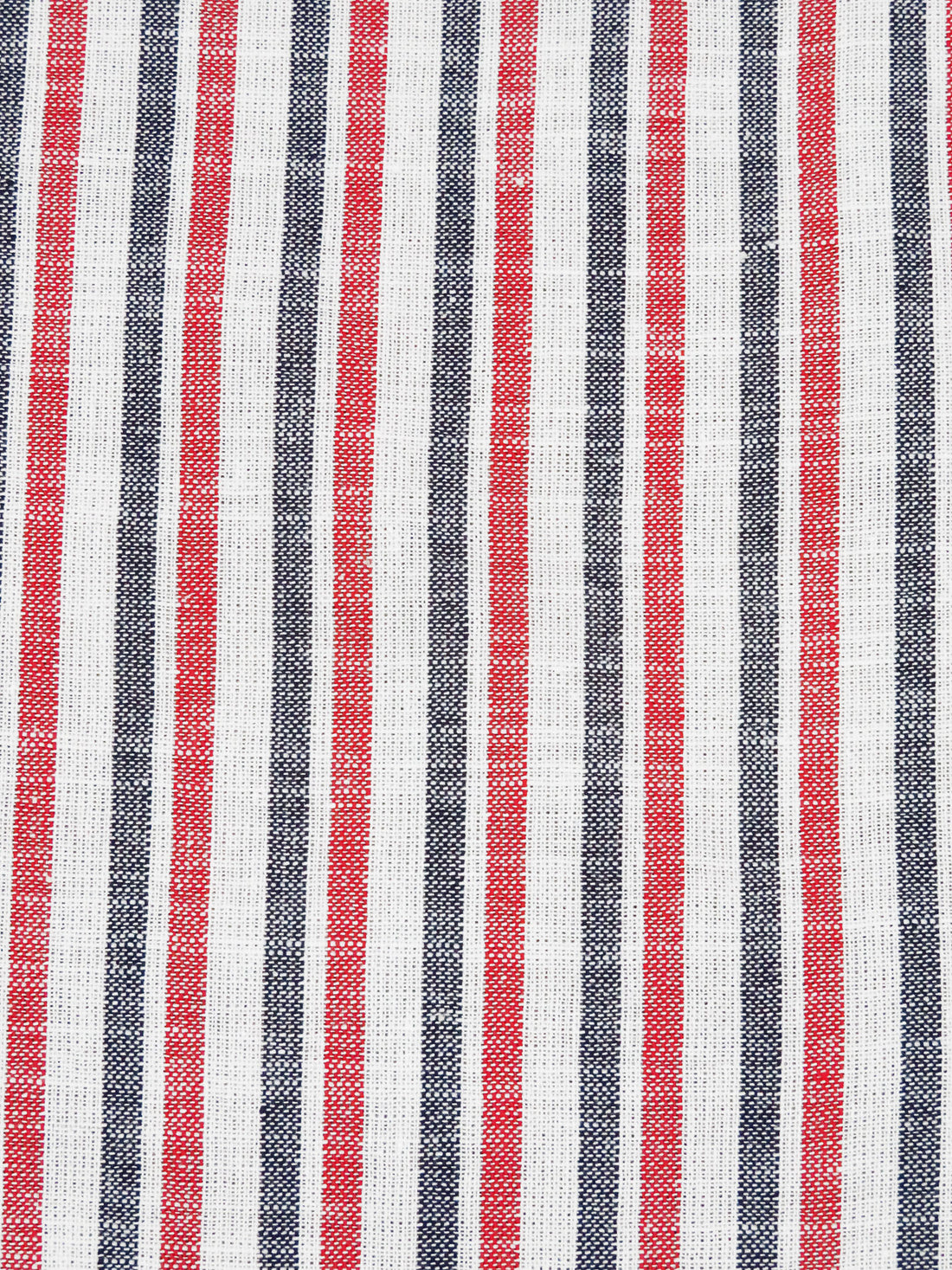 White/Crimson/Midnight Navy Cotton/Linen Vertical Stripe Weave Shirt Weight Woven 57W