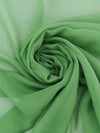 Irish Green 100% Silk Crinkle Chiffon 42W